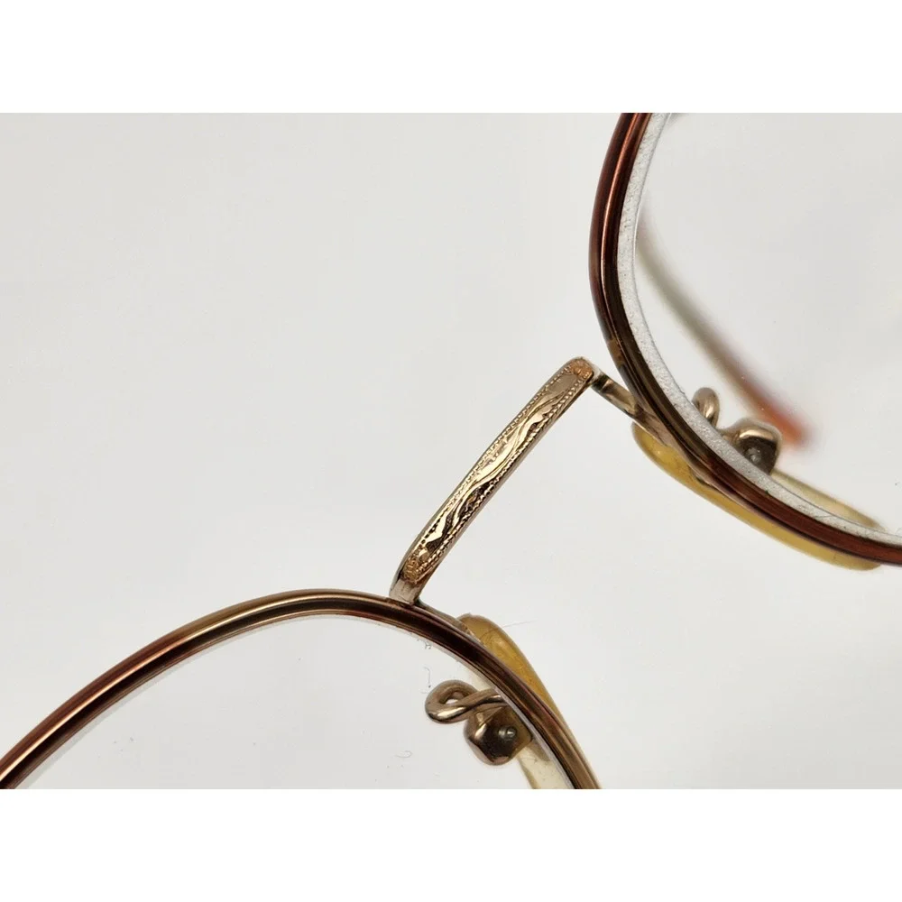 Gold Jordache Vintage Glasses Frames Eyeglasses Nerdy Retro Girly 52-18